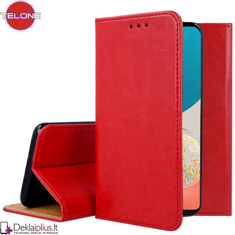 Telone grynos odos dėklas - raudonas (telefonams Samsung A53 5G) Telone grynos odos dėklas - raudonas (telefonams Samsung A53 5G)
